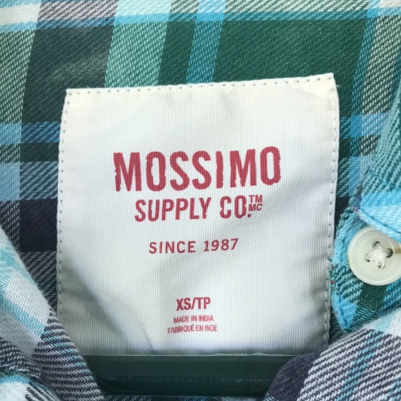 🎉Mission plaid flannel shirt XS blue green - Picture 3 of 6